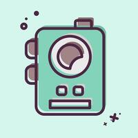 Icon Millitary Radio. related to Military symbol. MBE style. design editable vector