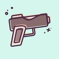 Icon Gun. related to Military symbol. MBE style. design editable vector
