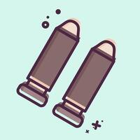 Icon Bullet. related to Military symbol. MBE style. design editable vector