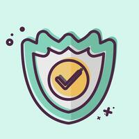 Icon Amoned Shield. related to Military symbol. MBE style. design editable vector