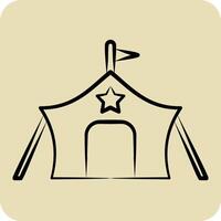 Icon Millitary Tant. related to Military symbol. hand drawn style. design editable vector
