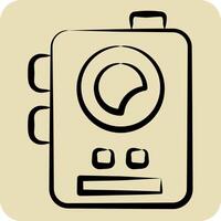 Icon Millitary Radio. related to Military symbol. hand drawn style. design editable vector