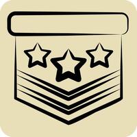 Icon Millitary Emblem. related to Military symbol. hand drawn style. design editable vector