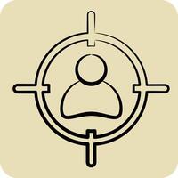 Icon Target. related to Military symbol. hand drawn style. design editable vector