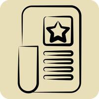 Icon Millitary Helmet 2. related to Military symbol. hand drawn style. design editable vector