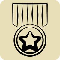 Icon Millitary Badge. related to Military symbol. hand drawn style. design editable vector
