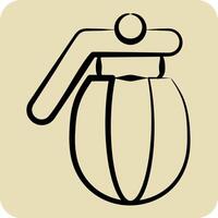 Icon Grenade. related to Military symbol. hand drawn style. design editable vector