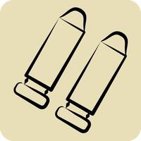 Icon Bullet. related to Military symbol. hand drawn style. design editable vector