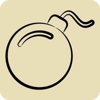 Icon Bomb. related to Military symbol. hand drawn style. design editable vector