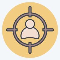 Icon Target. related to Military symbol. color mate style. design editable vector