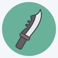 Icon Millitary Knife. related to Military symbol. color mate style. design editable vector