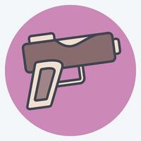Icon Gun. related to Military symbol. color mate style. design editable vector