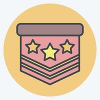 Icon Millitary Emblem. related to Military symbol. color mate style. design editable vector