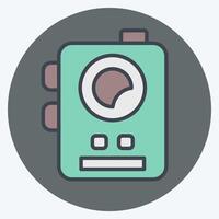 Icon Millitary Radio. related to Military symbol. color mate style. design editable vector