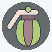 Icon Grenade. related to Military symbol. color mate style. design editable vector