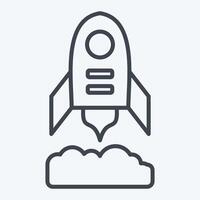 Icon Rocket Flying. related to Military symbol. line style. design editable vector