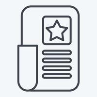 Icon Millitary Helmet 2. related to Military symbol. line style. design editable vector