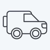 Icon Millitary Bus. related to Military symbol. line style. design editable vector