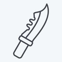 Icon Millitary Knife. related to Military symbol. line style. design editable vector
