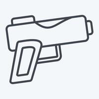Icon Gun. related to Military symbol. line style. design editable vector