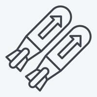 Icon Missile. related to Military symbol. line style. design editable 1 vector