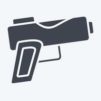 Icon Gun. related to Military symbol. glyph style. design editable vector