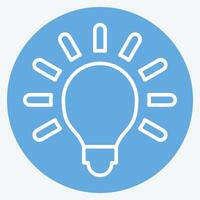 Icon Light Bulb. related to Light symbol. blue eyes style. design editable vector