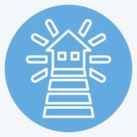 Icon Light House. related to Light symbol. blue eyes style. design editable vector