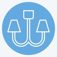Icon Chandelier. related to Light symbol. blue eyes style. design editable vector