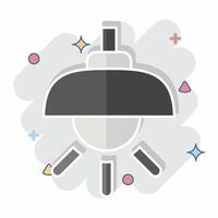 Icon Lamp. related to Light symbol. comic style. design editable vector