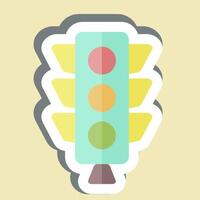 Sticker Traffic Light. related to Light symbol. design editable vector