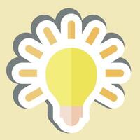 Sticker Light Bulb. related to Light symbol. design editable vector
