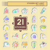 Sticker Set Light. related to Celebration symbol. design editable vector