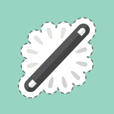 Sticker line cut Neon. related to Light symbol. design editable