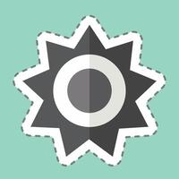 Sticker line cut Sunlight. related to Light symbol. design editable vector