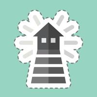 Sticker line cut Light House. related to Light symbol. design editable vector