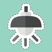 Sticker line cut Lamp. related to Light symbol. design editable vector