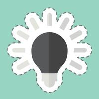 Sticker line cut Light Bulb. related to Light symbol. design editable vector