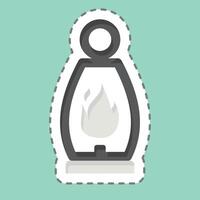 Sticker line cut Lantern. related to Light symbol. design editable vector