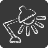 Icon Work Lamp. related to Light symbol. chalk Style. design editable vector