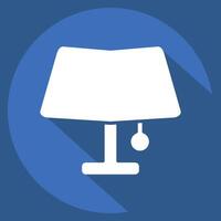 Icon Table Lamp. related to Light symbol. long shadow style. design editable vector