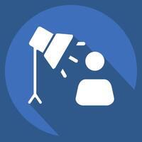 Icon Spotlight. related to Light symbol. long shadow style. design editable vector