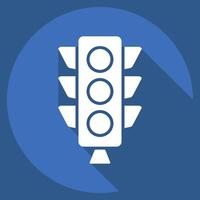 Icon Traffic Light. related to Light symbol. long shadow style. design editable vector