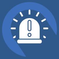 Icon Siren. related to Light symbol. long shadow style. design editable vector