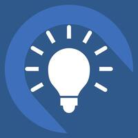 Icon Light Bulb. related to Light symbol. long shadow style. design editable vector