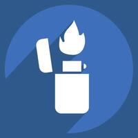 Icon Lighter. related to Light symbol. long shadow style. design editable vector