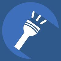 Icon Flasglight. related to Light symbol. long shadow style. design editable vector