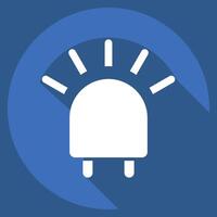 Icon LED. related to Light symbol. long shadow style. design editable vector