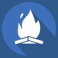 Icon Campfire. related to Light symbol. long shadow style. design editable vector