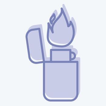 Icon Lighter. related to Light symbol. two tone style. design editable vector